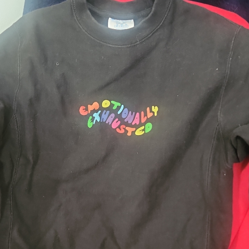 Champion  Black  with Multicolor Print